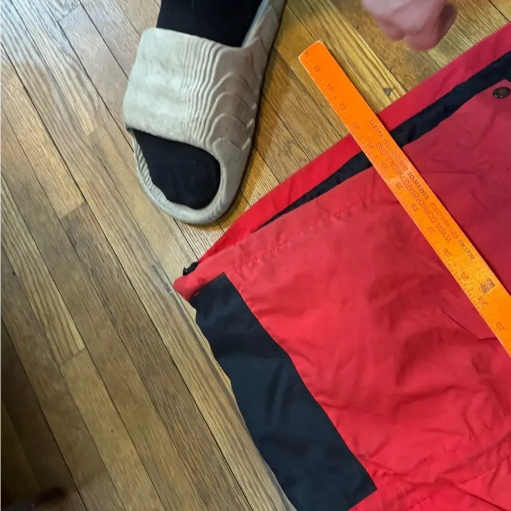 Vintage The North Face Men's Bold Red and Black Ski Jacket